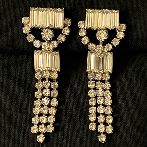 Dangling Rhinestone Earrings - Picture 5 of 12